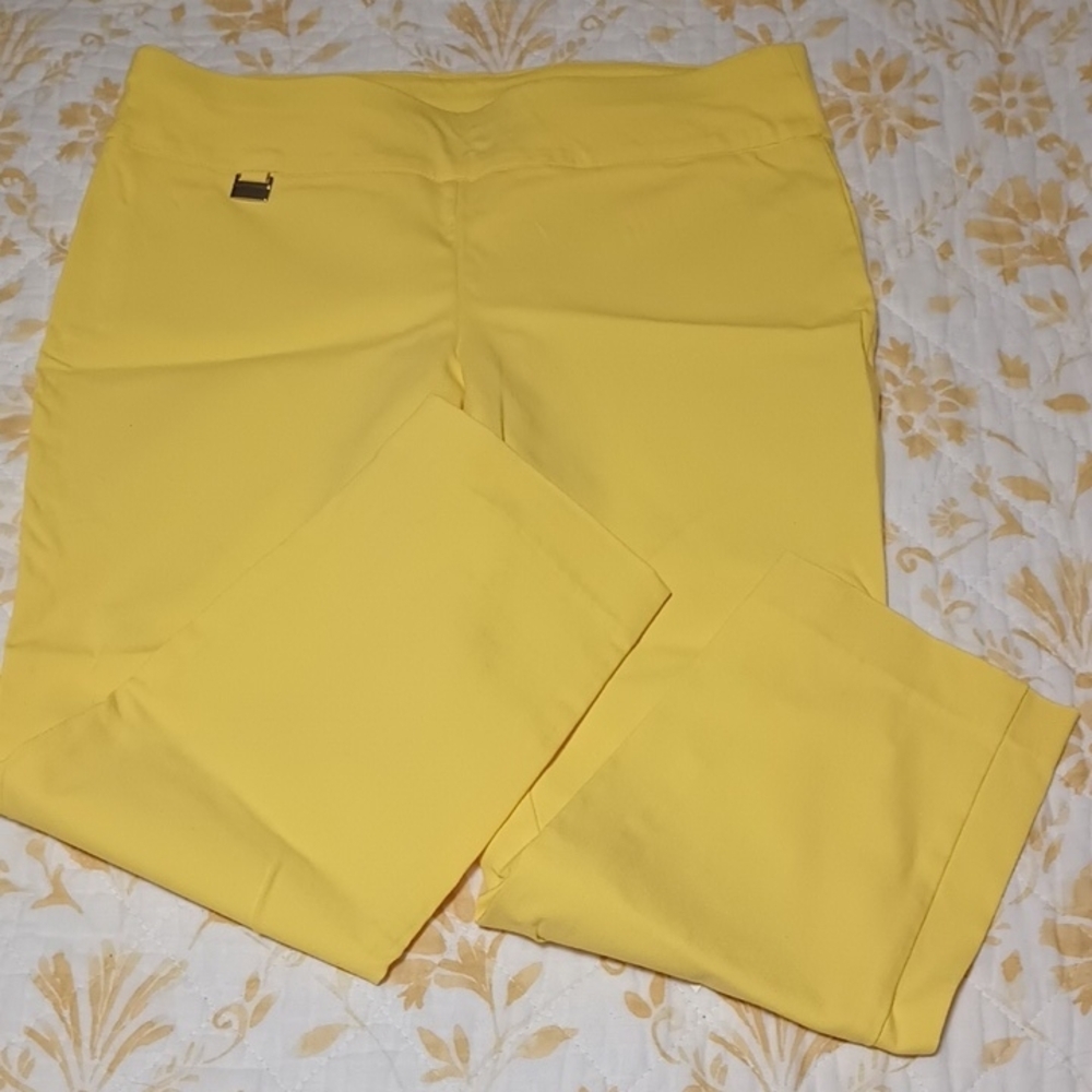 Bright Yellow Capris Alfani 8
